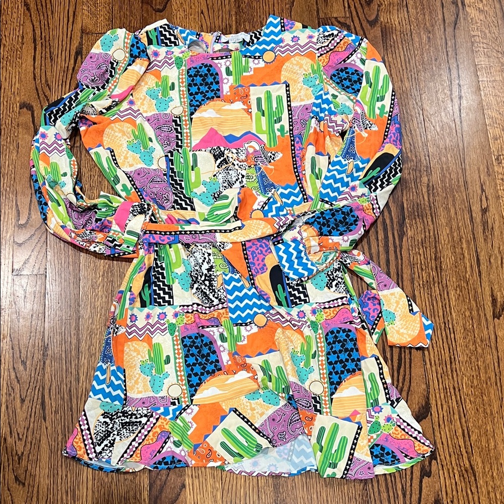 Never Fully Dressed Multicolor Geometric Dress - image 1